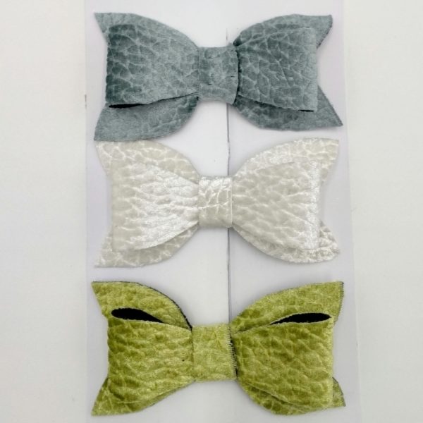 Big Bow's Clip - Grey, Ivory & Green
