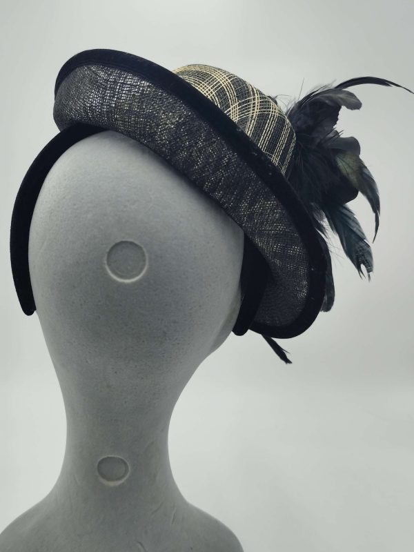 Black & Natural Weave, Silk Rose & feathers - Miss Taylor - Image 3