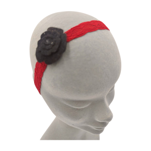 Black Rose Felt Baby Headband