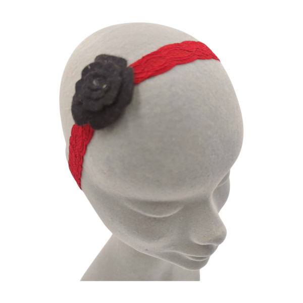 Black Rose Felt Baby Headband