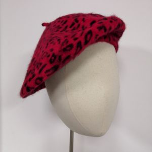 Cardinal Red Leopard Beret