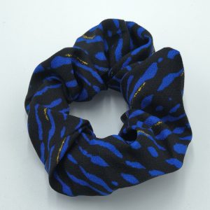 Electric Blue Tiger Stripes Scrunchie