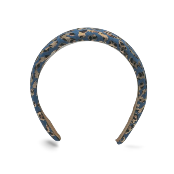 Gia the Leopard Print Blue & Gold Headband - Image 5