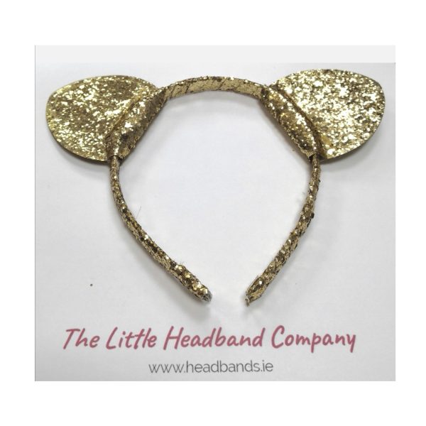 Gold Glittery Cat Ear Headband