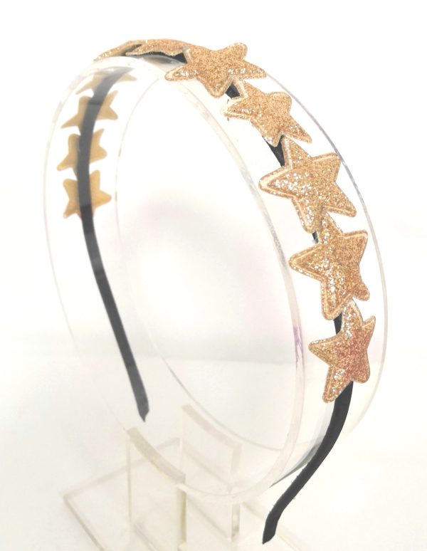 Glitter Gold Stars Headband