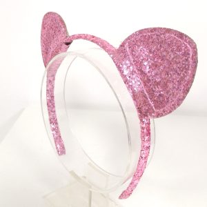 Pink Glittery Cat Ear Headband
