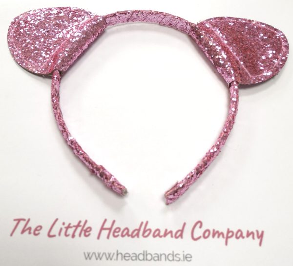 Pink Glittery Cat Ear Headband - Image 2