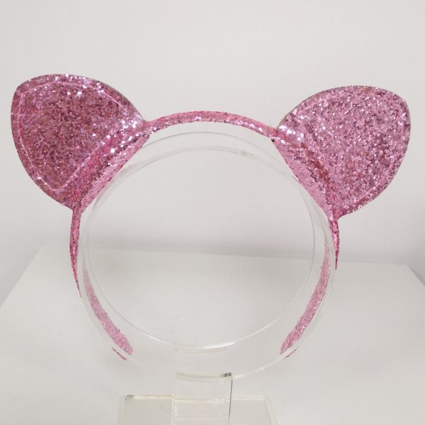 Pink Glittery Cat Ear Headband - Image 3