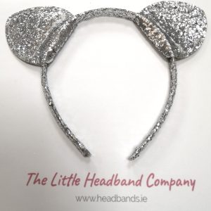 Silver Glittery Cat Ear Headband