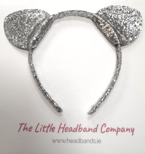 Silver Glittery Cat Ear Headband