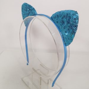 Blue Glittery Cat Ear Headband