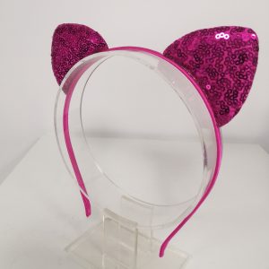 Hot Pink Glittery Cat Ear Headband