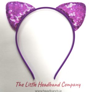 Purple Glittery Cat Ear Headband