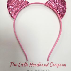 Pink Glittery Cat Ear Headband