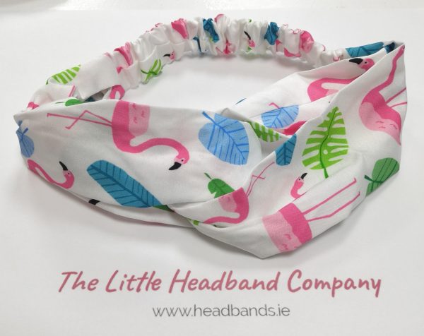 Headwrap Flamingo White