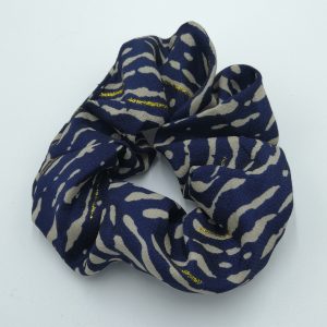 Indigo Blue Tiger Stripes Scrunchie