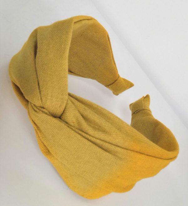 Knotted Golden Yellow Cotton Headband - Image 2