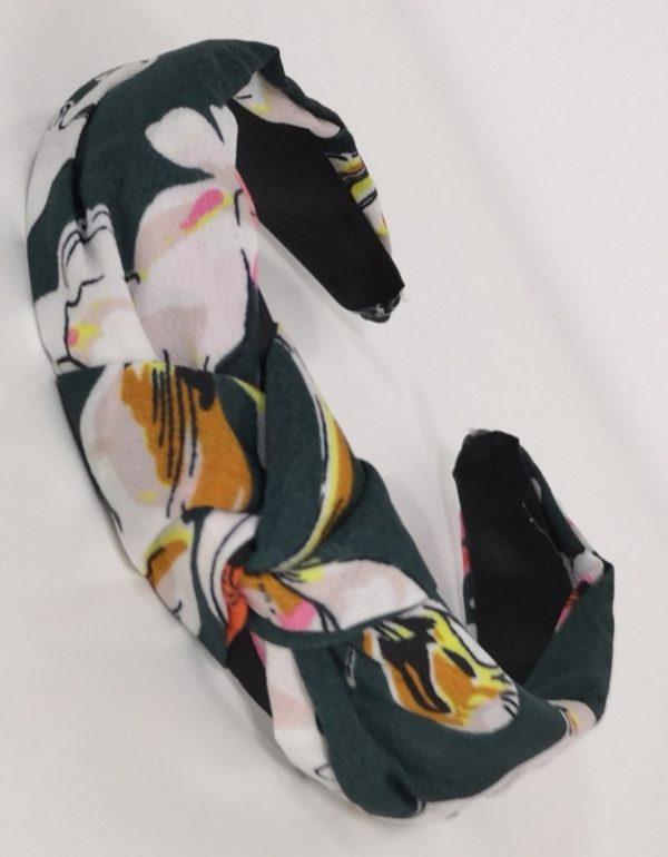 Knotted Green Floral Headband - Image 2