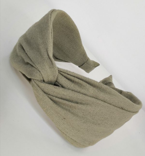 Knotted Khaki Cotton Headband - Image 2