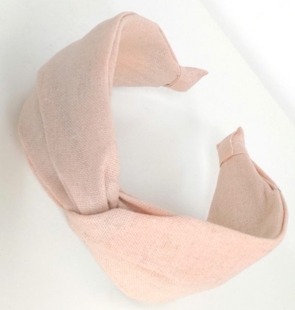 Knotted Peach Pink Cotton Headband - Image 2