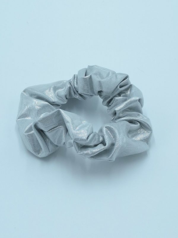 Metallic Silver Scrunchie