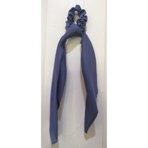 Navy Hair Scarf Satin Scrunchie