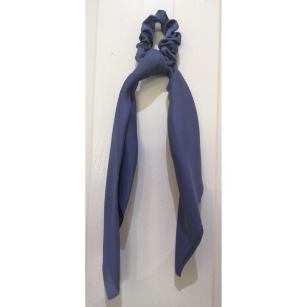 Navy Hair Scarf Satin Scrunchie
