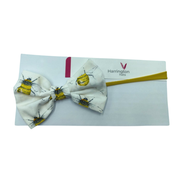 Organic Bumblebee Baby Bow Headband - Image 2