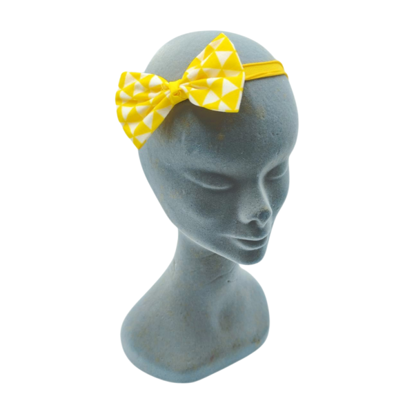 Organic Cotton Yellow Chevron Baby Bow Headband