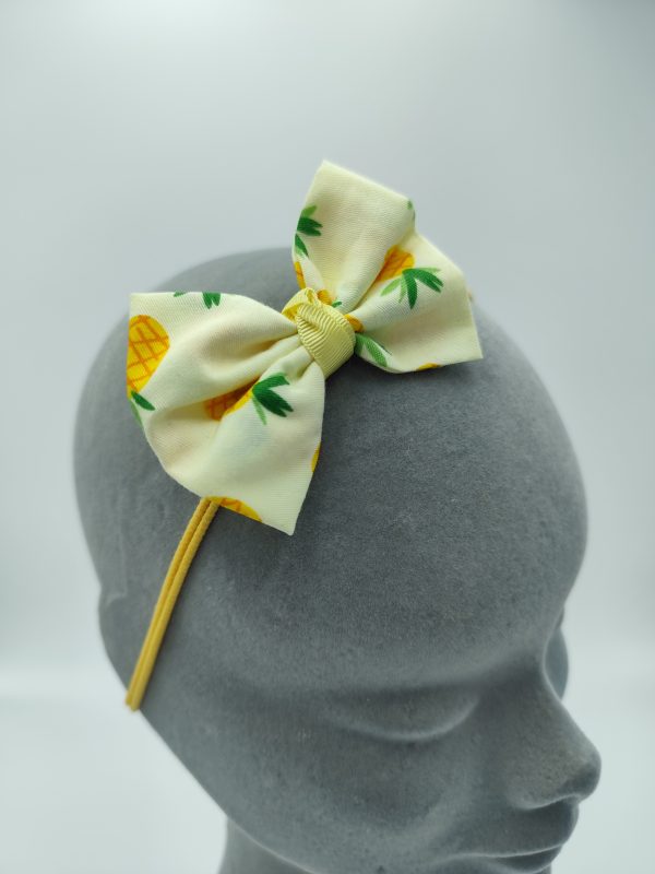 Organic Pineapple Baby Bow Headband