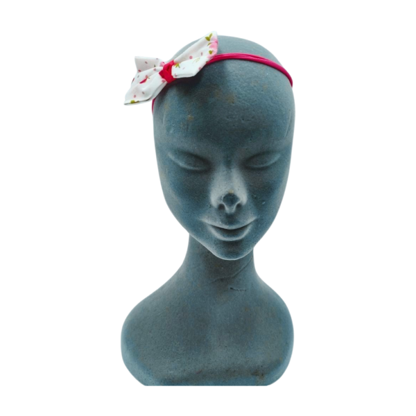Organic Strawberry Pattern Baby Bow Headband