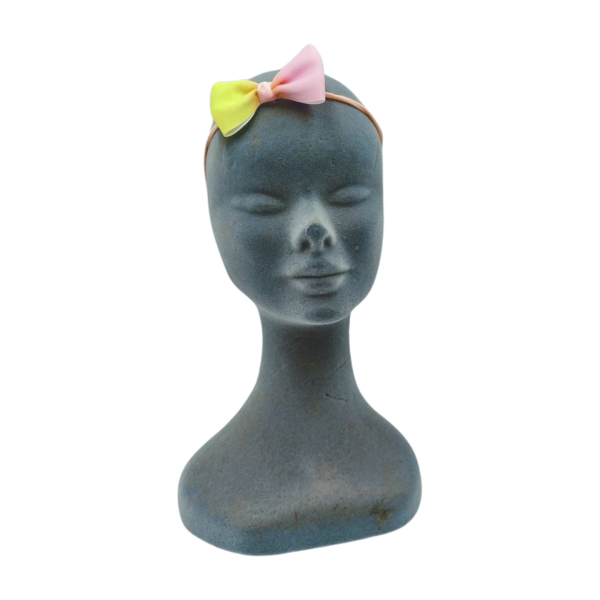 Pink and Yellow Baby Bow Headband - Image 3