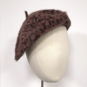 Plum Dandy Leopard Beret