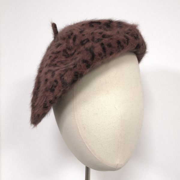 Plum Dandy Leopard Beret