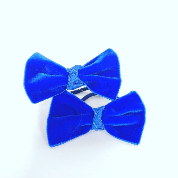 Royal Blue Velvet Bow Hair Ties