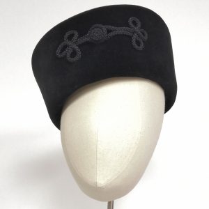 Vintage Black Felt Pillbox - Brigitte