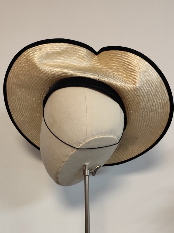 Vintage hat - Liliana with handmade silk rose twist - Black & Gold - Image 7