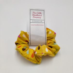 Yellow Multi Raindrops scrunchie